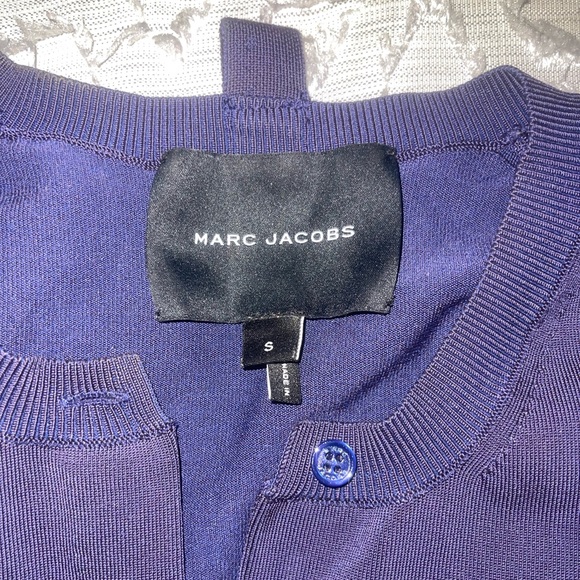 Marc Jacobs rib crewneck blue button up sweater long sleeves, fitted waistband - Picture 5 of 5